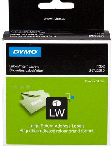 DYMO Etiquetas S0722520 11352 Etiquetas, 54x25mm, blanco, 500 unidades