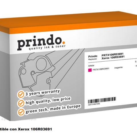 Prindo Tóner magenta PRTX106R03691 Compatible Xerox 106R03691