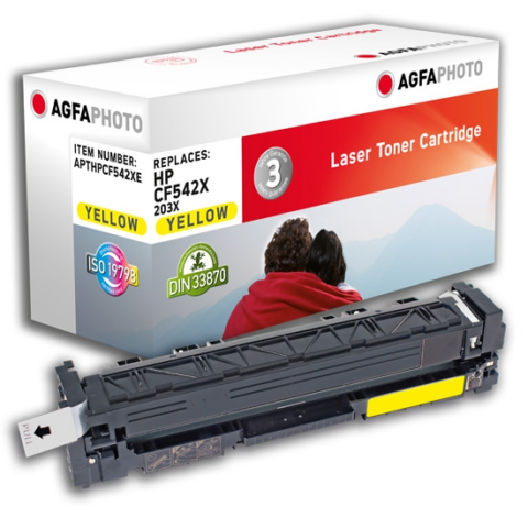 Agfa Photo Tóner amarillo APTHPCF542XE Compatible con HP 203X (CF542X)