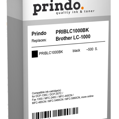 Prindo Cartucho de tinta negro PRIBLC1000BK Compatible con Brother LC-1000 LC1000BK