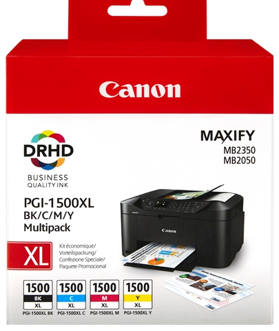 Canon Multipack bk/m/c/y PGI-1500 XL multi 9182B004 4 Cartuchos de tinta PGI-1500 XL: bk+c+m+y