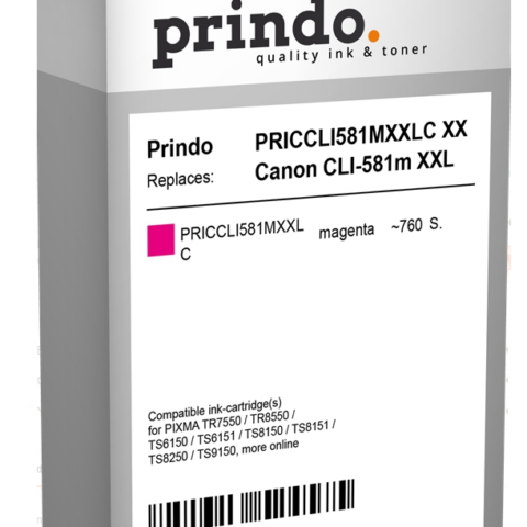 Prindo Cartucho de tinta magenta PRICCLI581MXXLC Compatible con Canon CLI-581m XXL