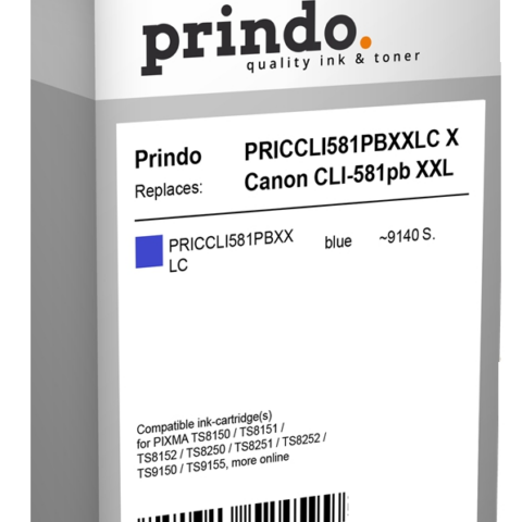 Prindo Cartucho de tinta Azul PRICCLI581PBXXLC Compatible con Canon CLI-581pb XXL 1999C001