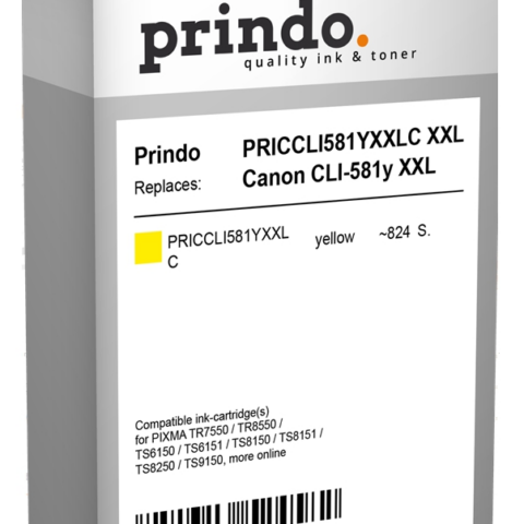 Prindo Cartucho de tinta amarillo PRICCLI581YXXLC Compatible con Canon CLI-581y XXL 1997C001