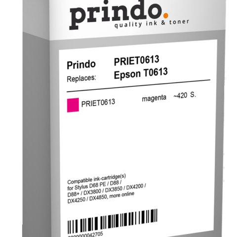 Prindo Cartucho de tinta magenta PRIET0613 Compatible con Epson T0613