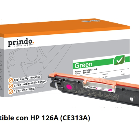 Prindo Tóner magenta PRTHPCE313AG Green Compatible con HP 126A CE313A