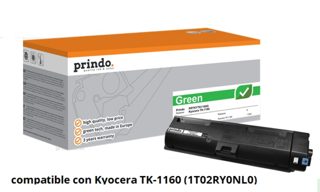 Prindo Tóner negro PRTKYTK1160G Green Compatible con Kyocera TK-1160 1T02RY0NL0