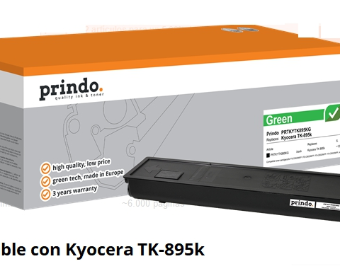 Prindo Tóner negro PRTKYTK895KG Green Compatible con Kyocera TK-895k 1T02K00NL0