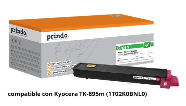 Prindo Tóner magenta PRTKYTK895MG Green Compatible con Kyocera TK-895m 1T02K0BNL0