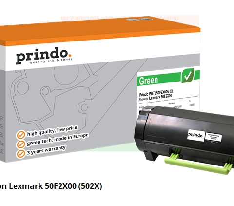 Prindo Tóner negro PRTL50F2X00G Green Compatible con Lexmark 50F2X00