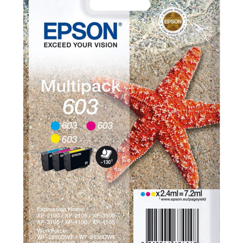 Epson Multipack cian magenta amarillo C13T03U54010 603