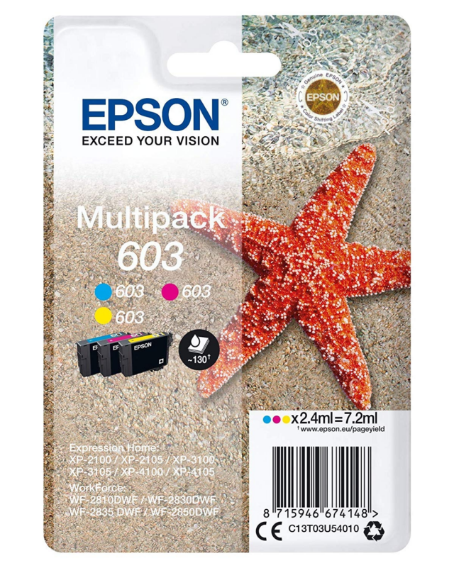 Epson Multipack cian magenta amarillo C13T03U54010 603