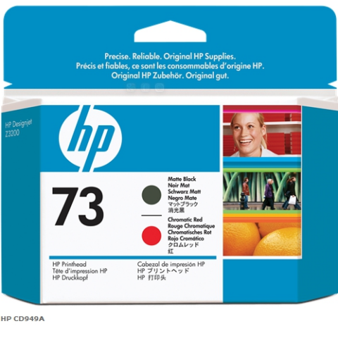 HP Cabezal de impresión negro (mate) / rojo (chrom.) CD949A 73