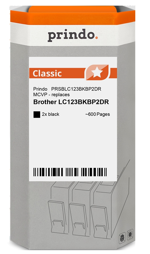 Prindo Multipack negro PRSBLC123BKBP2DR MCVP LC-123 Compatible con Brother LC123BKBP2DR