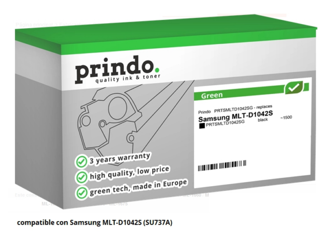 Prindo Tóner negro PRTSMLTD1042SG Green Compatible con Samsung MLT-D1042S SU737A