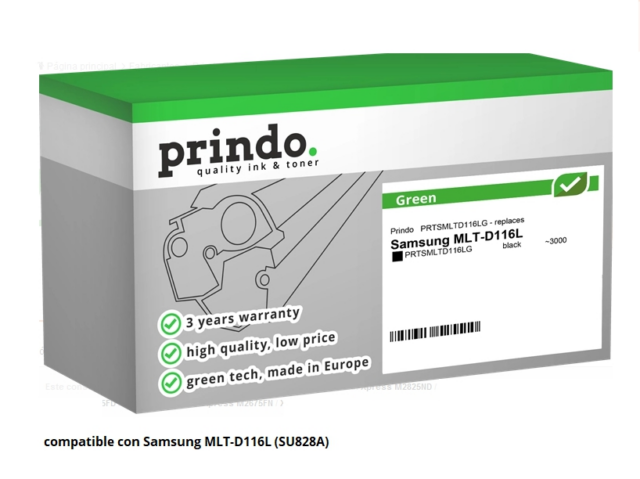 Prindo Tóner negro PRTSMLTD116LG Green Compatible con Samsung MLT-D116L SU828A