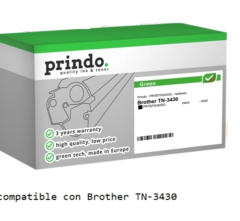 Prindo Tóner negro PRTBTN3430G Green Compatible con Brother TN-3430