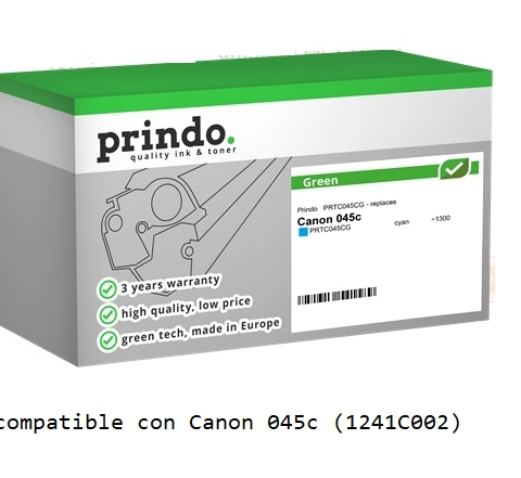 Prindo Tóner cian PRTC045CG Green Compatible con Canon 045c