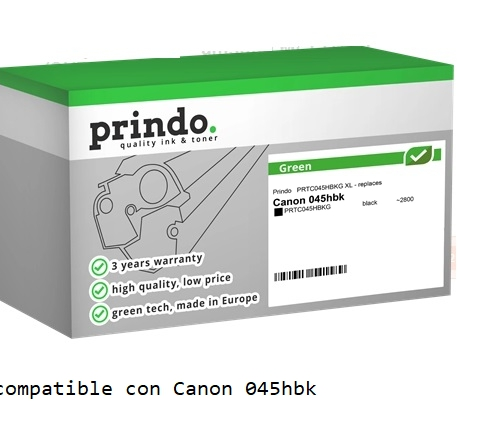 Prindo Tóner negro PRTC045HBKG Green Compatible con Canon 045hbk