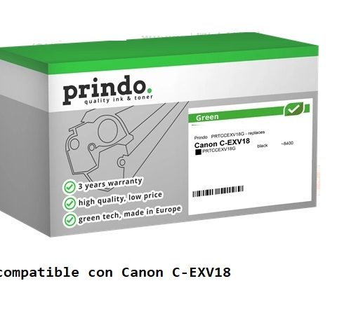 Prindo Tóner negro PRTCCEXV18G Green Compatible con Canon C-EXV18