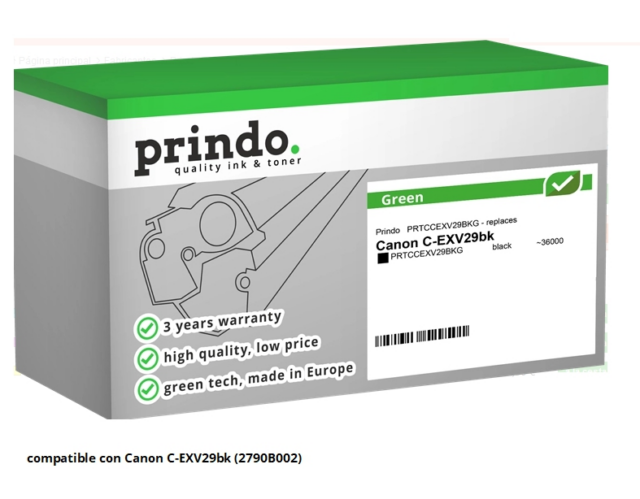 Prindo Tóner negro PRTCCEXV29BKG Green Compatible con Canon C-EXV29bk