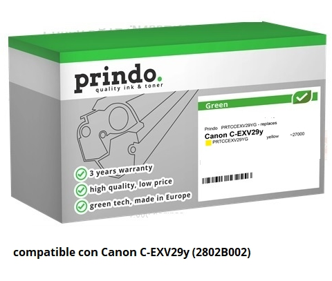 Prindo Tóner amarillo PRTCCEXV29YG Green Compatible con Canon C-EXV29y