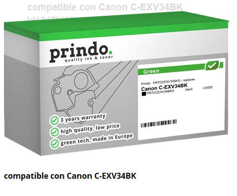 Prindo Tóner negro PRTCCEXV33G Green Compatible con Canon C-EXV34BK