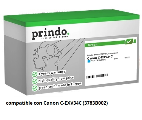 Prindo Tóner cian PRTCCEXV34CG Green Compatible con Canon C-EXV34C