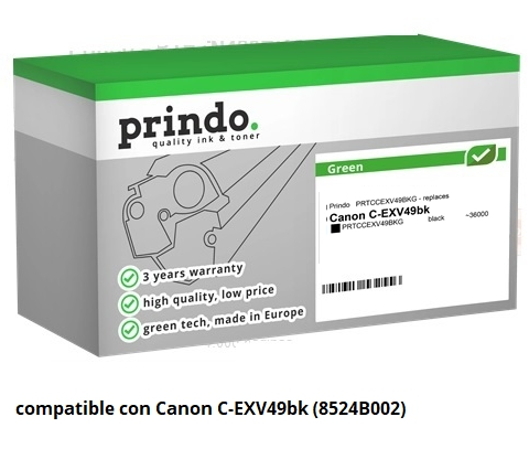 Prindo Tóner negro PRTCCEXV49BKG Green Compatible con Canon C-EXV49bk