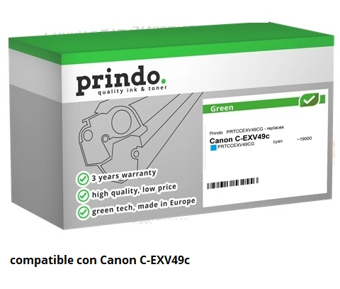 Prindo Tóner cian PRTCCEXV49CG Green Compatible con Canon C-EXV49c