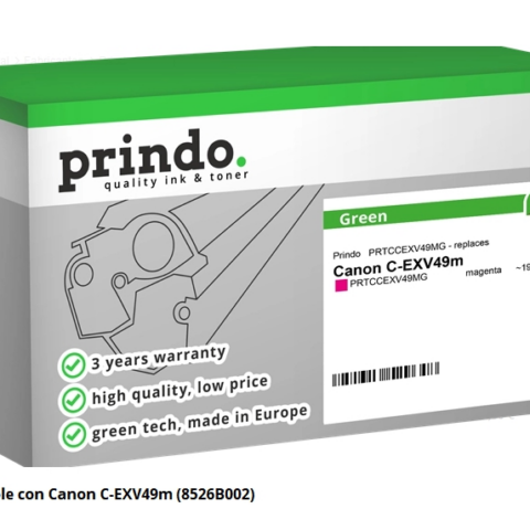 Prindo Tóner magenta PRTCCEXV49MG Green Compatible con Canon C-EXV49m