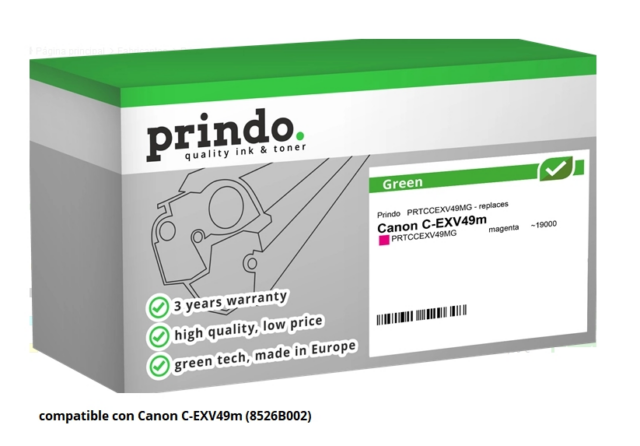 Prindo Tóner magenta PRTCCEXV49MG Green Compatible con Canon C-EXV49m