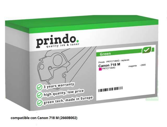 Prindo Tóner magenta PRTC718MG Green Compatible con Canon 718M