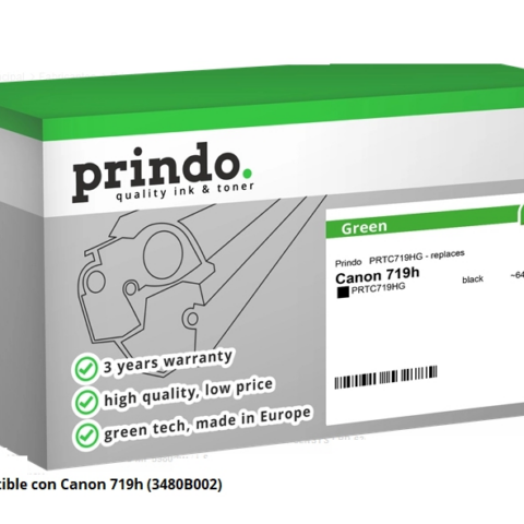 Prindo Tóner negro PRTC719HG Green Compatible con Canon 719h 3480B002