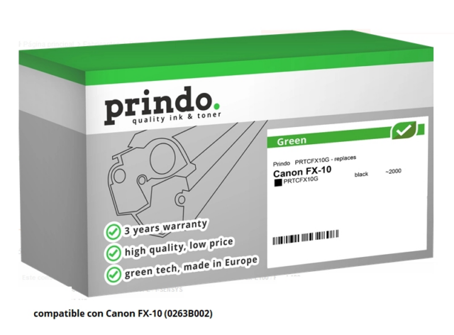 Prindo Tóner negro PRTCFX10G Green Compatible con Canon FX-10 0263B002