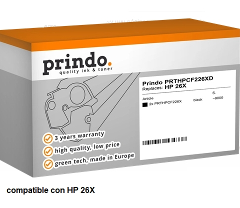 Prindo Multipack negro PRTHPCF226XD MCVP compatible con HP 26X Multipack negro