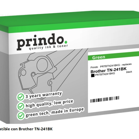 Prindo Tóner negro PRTBTN241BKG Green Compatible con Brother TN-241BK