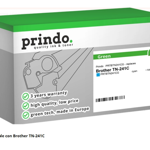 Prindo Tóner cian PRTBTN241CG Green Compatible con Brother TN-241C