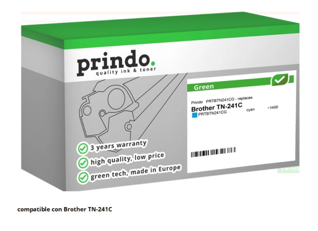 Prindo Tóner cian PRTBTN241CG Green Compatible con Brother TN-241C