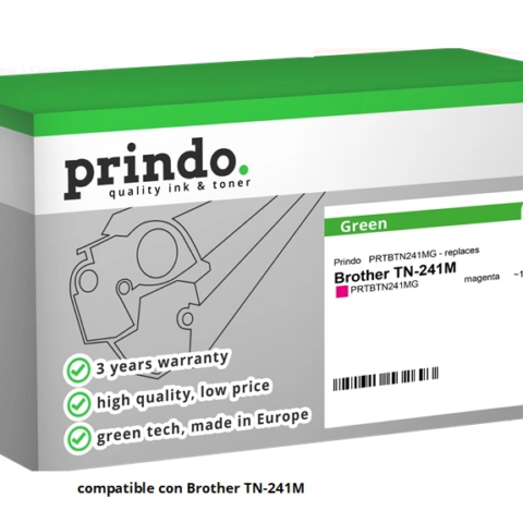 Prindo Tóner magenta PRTBTN241MG Green Compatible con Brother TN-241M