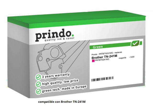 Prindo Tóner magenta PRTBTN241MG Green Compatible con Brother TN-241M