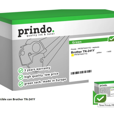 Prindo Tóner amarillo PRTBTN241YG Green Compatible con Brother TN-241Y