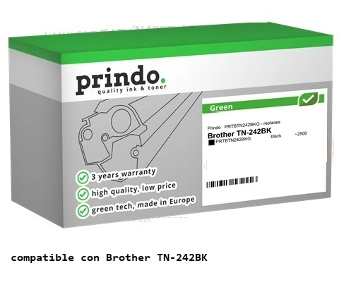 Prindo Tóner negro PRTBTN242BKG Green Compatible con Brother TN-242BK