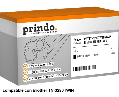 Prindo Multipack negro PRTBTN3280TWIN MCVP compatible TN-3280 x 2