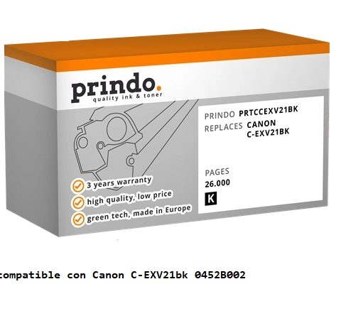 Prindo Tóner negro PRTCCEXV21BK Compatible Canon C-EXV21bk