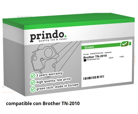 Prindo Tóner negro PRTBTN2010G Green Compatible con Brother TN-2010