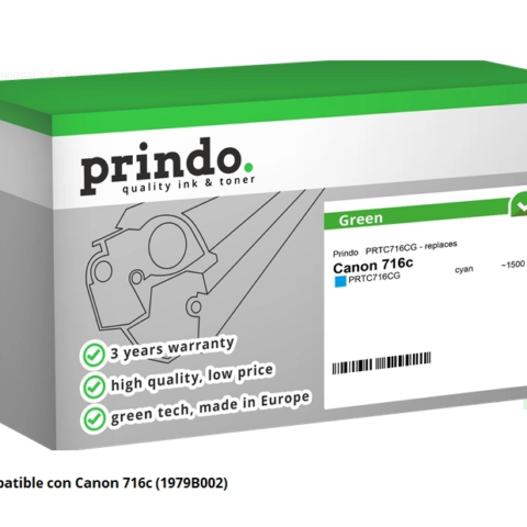 Prindo Tóner cian PRTC716CG Green Compatible con Canon 716c