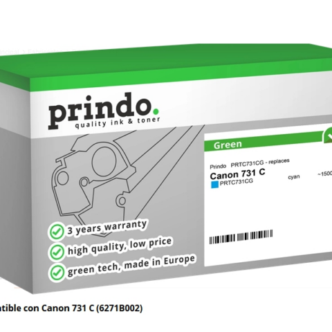 Prindo Tóner cian PRTC731CG Green Compatible con Canon 731C 6271B002