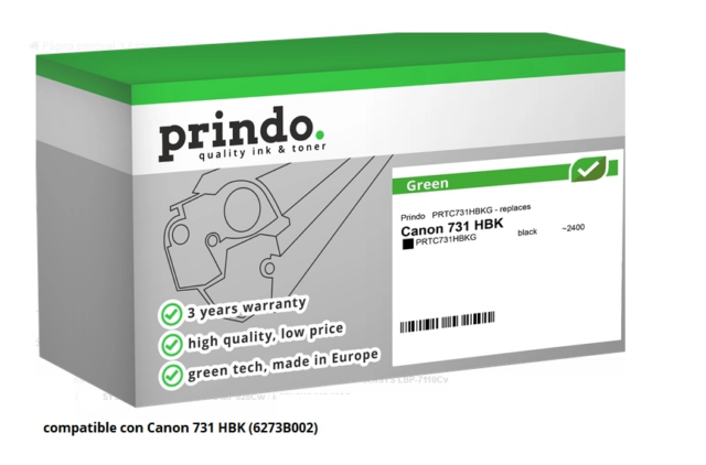 Prindo Tóner negro PRTC731HBKG Green Compatible con Canon 731 HBK 6273B002