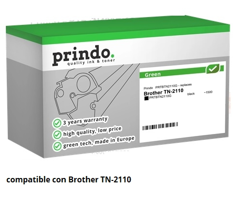 Prindo Tóner negro PRTBTN2110G Green Compatible con Brother TN-2110